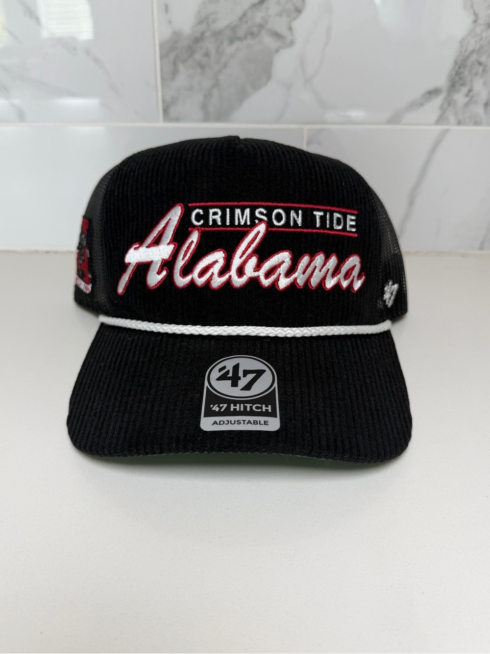 47 Alabama Crimson Tide Rope-Trim Corduroy black Hat Cap NWT